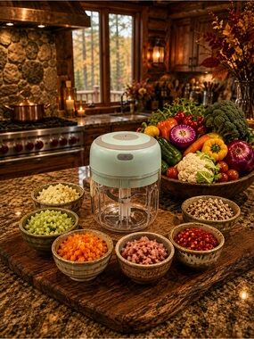 Electric Food Chopper - Mint Green Mini Processor